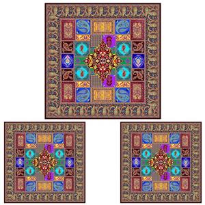 ست رومیزی سه تکه طرح ترمه کد9275.1