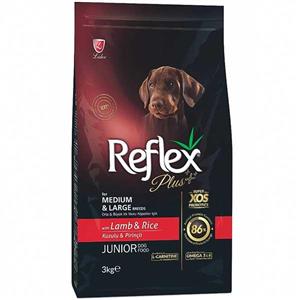 غذای خشک سگ جونیور رفلکس پلاس طعم گوشت بره (Reflex Plus Junior Lamb And Rice ) وزن 3 کیلوگرم