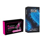کاندوم سیکس مدل Anti Bacterial بسته 12 عددی به همراه کاندوم کاندوم مدل Rainbow بسته 12 عددی