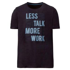 تی شرت آستین کوتاه مردانه لیورجی مدل LessTalkMoreWrok رنگ مشکی