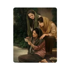 ماوس پد اطلس آبی طرح نقاشی دختر مدل T1802