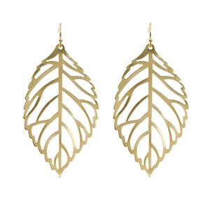 گوشواره طلا 18 عیار زنانه قیراط طرح برگ کد GH3669 -