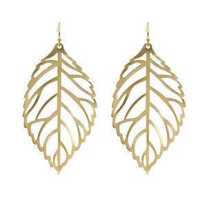 گوشواره طلا 18 عیار زنانه قیراط طرح برگ کد GH3669 -