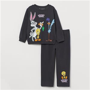 ست سویشرت و شلوار دخترانه اچ اند ام مدل Looney Tunes کد M762