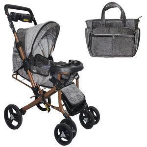 ست کالسکه و کریر مدل شانل ورسا کد 1401به همراه ساک لوازم کودک