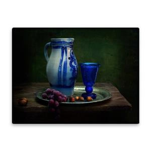 کاشی اطلس آبی طرح نقاشی پارچ و لیوان و میوه مدل T1096 