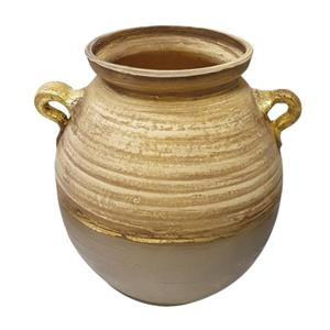 گلدان سفالی مدل پتینه طرح طلا دار