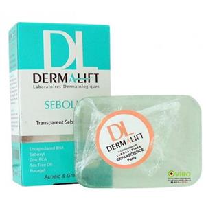 پن پوست چرب سبولیفت درمالیفت 100 گرم Dermalift Sebolift Transparent Depigmenting Syndet Bar For Acneic & Greasy Skin 100 g