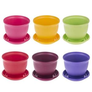 گلدان پلاستیکی شهر اذین مدل 3015 بسته 6 عددی Shahrazin Pelastik Plant Pot Pack Of 