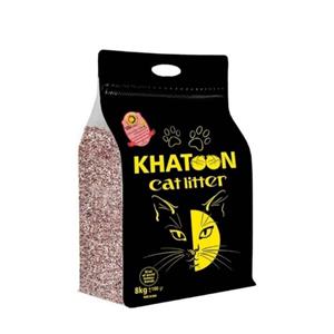 خاک بستر گربه خاتون مدل دانه شکسته رنگی سوپرکلامپ زئولیت دار وزن 8000 گرم