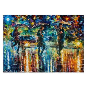 تابلو شاسی ونسونی طرح Rainy Street سایز 50x70 سانتی متر