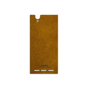برچسب پوششی ماهوت مدل Brown-Chamois-Leather مناسب برای گوشی موبایل سونی Xperia T2 Ultra