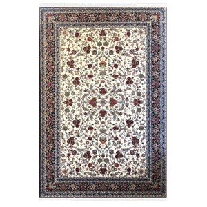فرش ماشینی ستاره کویر یزد مدل شاهکارنوین کد n-110 زمینه کرم