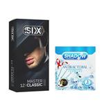 کاندوم سیکس مدل Master Classic بسته 12 عددی به همراه کاندوم شادو مدل Anti Bacterial بسته 3 عددی