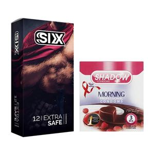 کاندوم سیکس مدل Max Safety بسته 12 عددی به همراه شادو Morning 3 