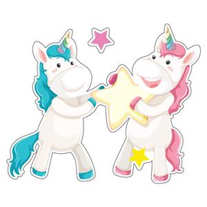 استیکر کلید و پریز طرح تک شاخ های خوشحال کد 154 -