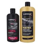 شامپو مو لروکس مدل Nurturing Hair Care حجم 300 میلی لیتر به همراه نرم کننده مو لروکس مدل Matrix حجم 550 میلی لیتر
