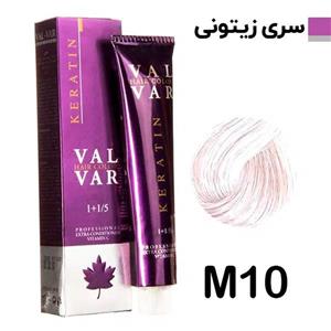 رنگ مو وال وار سری زیتونی شماره M10 حجم 120 میلی لیتر رنگ بلوند زیتونی خیلی خیلی روشن