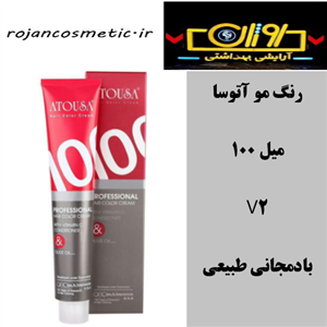 رنگ مو آتوسا شماره V2 حجم 100 میلی لیتر رنگ بادمجانی طبیعی