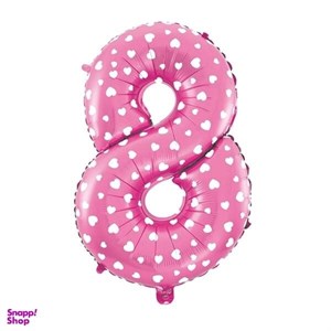 بادکنک فویلی مدل عدد 8 قلبی