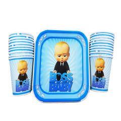 پیش دستی و لیوان یکبار مصرف مدل baby boss کد 184 مجموعه 40 عددی