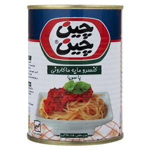 کنسرو مایه ماکارونی با سویا چین چین مقدار 380 گرم Chinchin Spaghetti Sauce With Soya 380gr