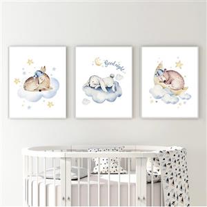 تابلو کودک مدل Sleepy Animals بسته 3 عددی