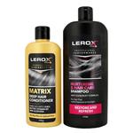 شامپو مو لروکس مدل Nurturing  Hair Care حجم 550 میلی لیتر به همراه نرم کننده مو لروکس مدل Matrix حجم 300 میلی لیتر