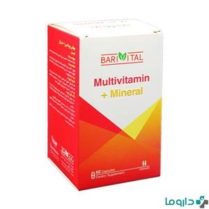 کپسول مولتی ویتامین + مینرال Multivitamin + Mineral باریویتال بسته 60 عددی