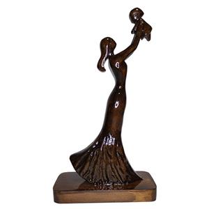 مجسمه چوبی مدل مادر و کودک کد 02