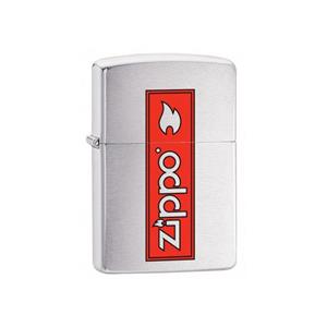فندک زیپو مدل Logo Brushed Chrome کد 29203 Zippo Logo Brushed Chrome 29203 Lighter
