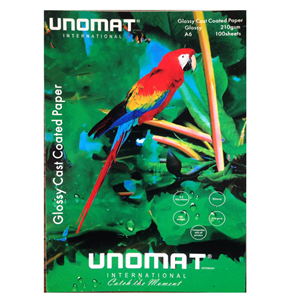 کاغذ عکس یونومات مدل Glossy Cast Coated Paper سایز A6 بسته 100 عددی