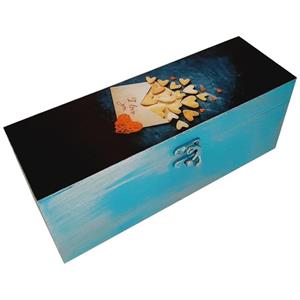 جعبه هدیه چوبی مدل فانتزی طرح قلب کد WB76
