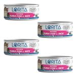 کنسرو غذای گربه لوریتا مدل NATURAL TUNA  RICE وزن  90 گرم مجموعه 4 عددی