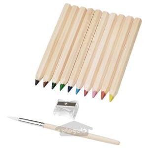 مداد آبرنگی 10 رنگ ایکیا مدل MALA به همراه تراش و قلم مو