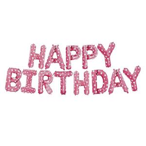 بادکنک بانیبو مدل Pink Happy Birthday Love سایز 150