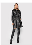 کاپشن چرم زنانه هوگو باس آلمان Hugo Boss Kamilas Overshirt Dress Faux Leather black