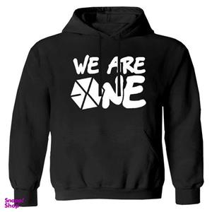 هودی پسرانه مدل W44 WE ARE رنگ مشکی