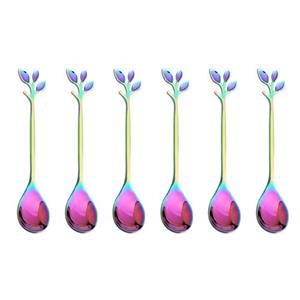 قاشق چای خوری مدل برگ کد 00670 مجموعه 6 عددی