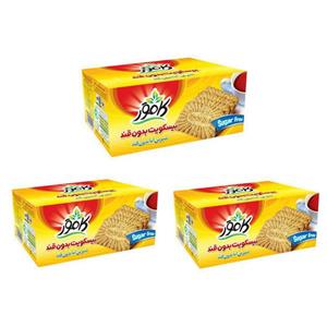 بیسکویت رژیمی با ارد گندم و تزئین کنجد بدون قند کامور - 360 گرم بسته 3 عددی