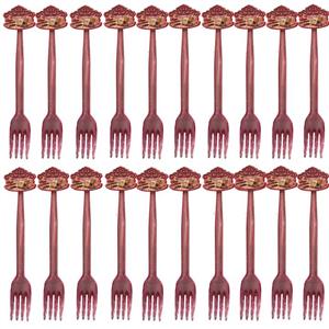 چنگال یکبار مصرف مستر تم مدل طرح جشن عبادت پلاس بسته 20 عددی