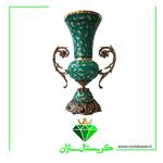 گلدان کریستال دکوری تکی مدل برگ زرین کد G1311