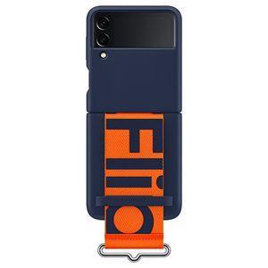 کاور سامسونگ مدل Silicone Cover With Strap مناسب برای گوشی موبایل سامسونگ Galaxy Z FLIP3 5G به همراه بند نگهدارنده