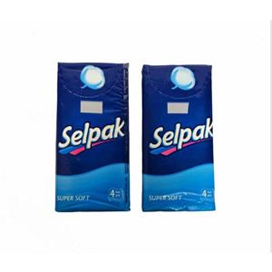 دستمال کاغذی جیبی  10 برگ سلپک مدل super soft بسته 2 عددی