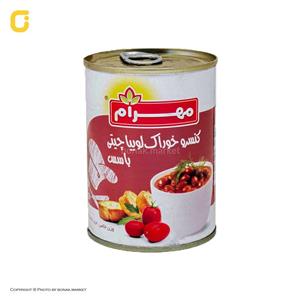 کنسرو خوراک لوبیا چیتی با سس 400 گرمی مهرام