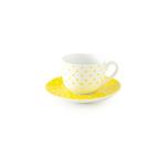 سرویس چینی زرین 6 نفره چای خوری اسپاتی زرد (12 پارچه)