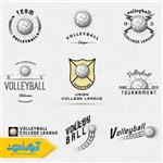طرح لایه باز لوگوی اسلیمی ورزشی والیبال با شیلد گرافیکی 6484