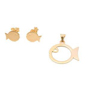 نیم ست طلا 18 عیار زنانه سپیده گالری SH0013