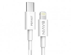 کابل شارژ سریع تایپ سی به لایتنینگ باوین Bavin CB-169 Type-C To Lightning Cable 1m