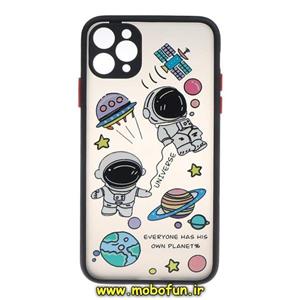 قاب گوشی iPhone 11 Pro Max آیفون پشت مات طرح دار محافظ لنزدار طرح فضانورد کد 129